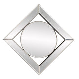 12" Round in Square Glass Framed Accent Mirror - Homeroots - Flyclothing LLC