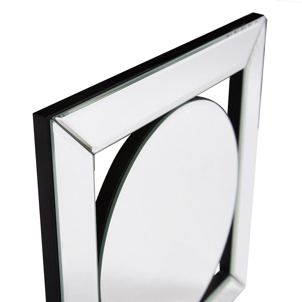 12" Round in Square Glass Framed Accent Mirror - Homeroots - Flyclothing LLC