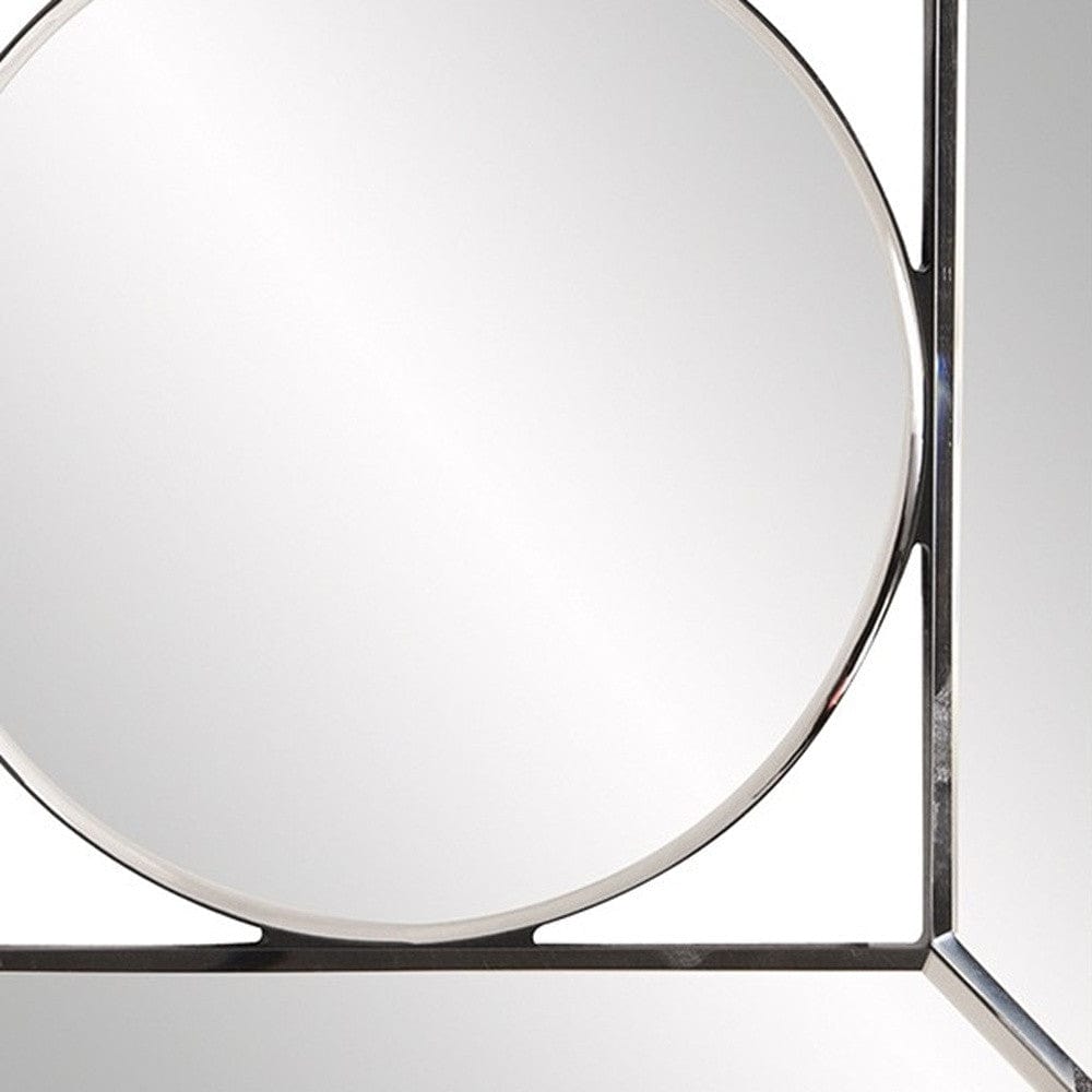 12" Round in Square Glass Framed Accent Mirror - Homeroots - Flyclothing LLC