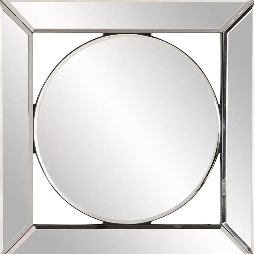 12" Round in Square Glass Framed Accent Mirror - Homeroots - Flyclothing LLC
