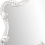 28" White Baroque Framed Accent Mirror - Homeroots - Flyclothing LLC