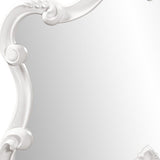 28" White Baroque Framed Accent Mirror - Homeroots - Flyclothing LLC
