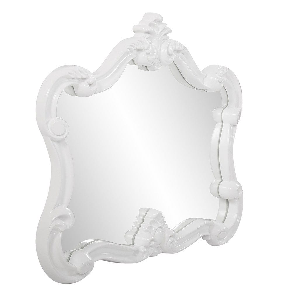 28" White Baroque Framed Accent Mirror - Homeroots - Flyclothing LLC