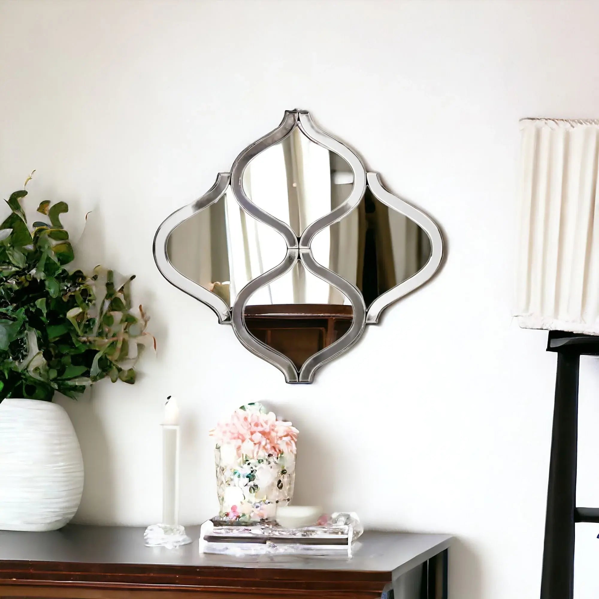 Interlocking Mirrored Curved Shapes With Beveled Edge - Homeroots - Flyclothing LLC