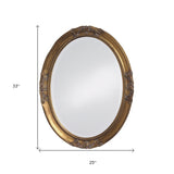 33" Gold Oval Framed Accent Mirror - Homeroots - Flyclothing LLC