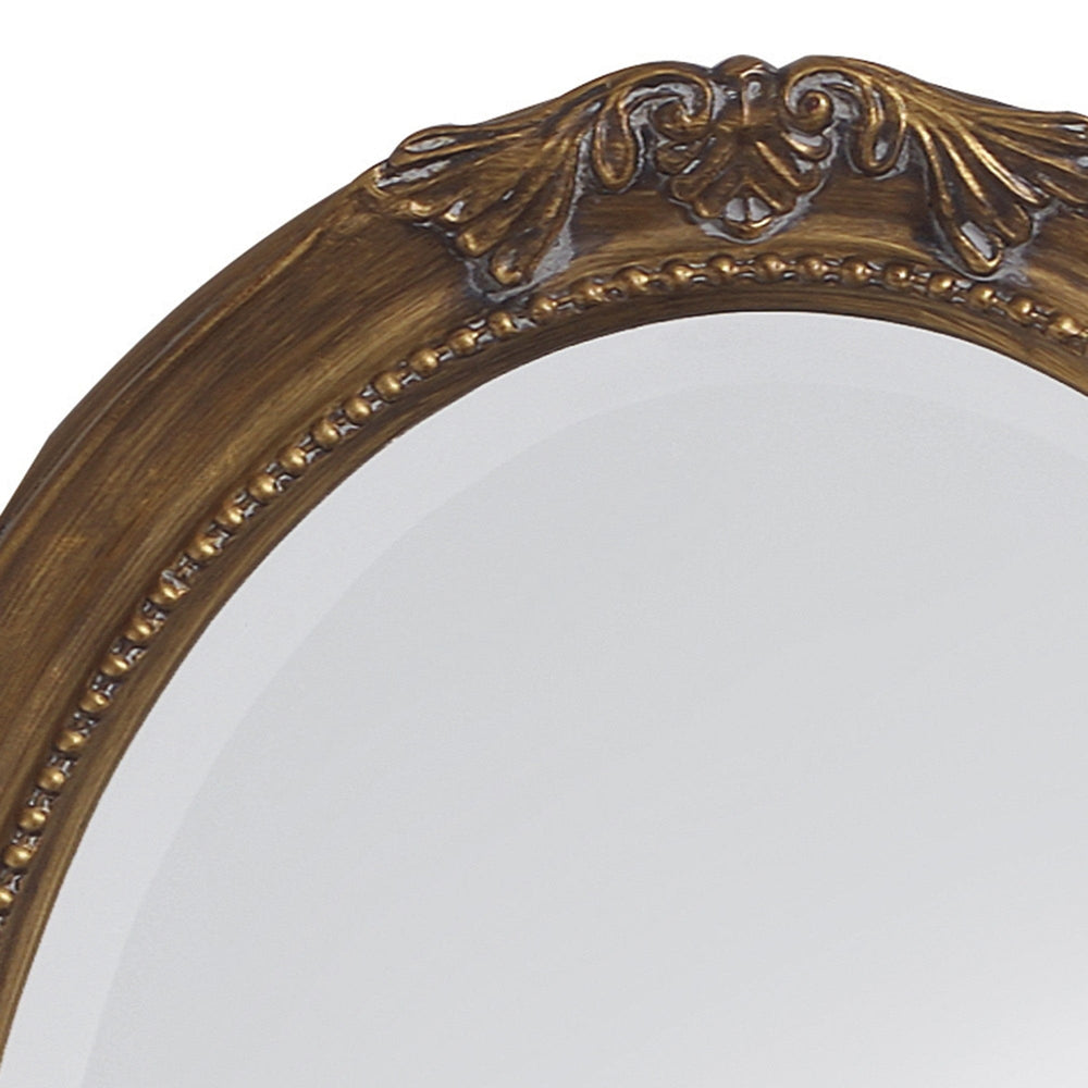 33" Gold Oval Framed Accent Mirror - Homeroots - Flyclothing LLC