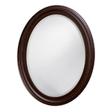 Oval Oil Rubbed Bronze Mirror With Wooden Grooves Frame - Homeroots