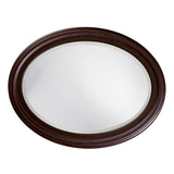 Oval Oil Rubbed Bronze Mirror With Wooden Grooves Frame - Homeroots