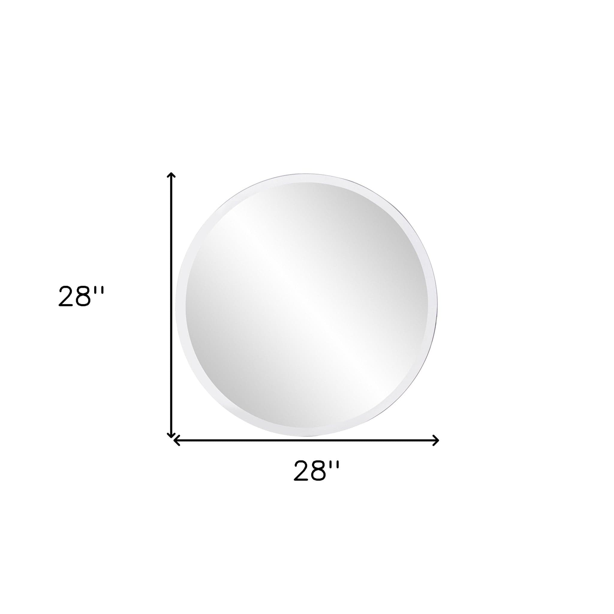 28" Gray Round Unframed Accent Mirror - Homeroots - Flyclothing LLC