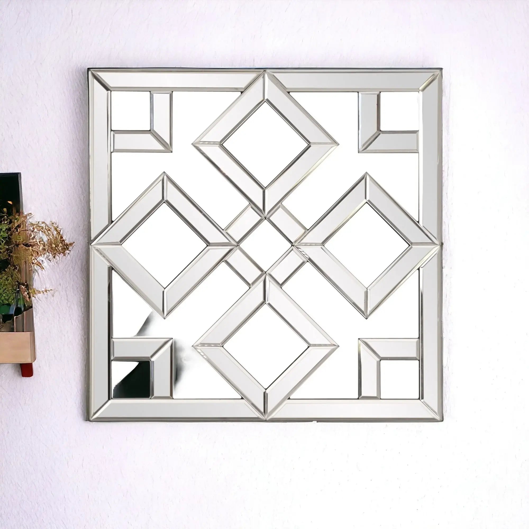 Interlocking Mirrored Squares With Lattice Design - Homeroots - Flyclothing LLC