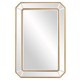 Recatngle Gold Leaf Mirror With Angled Corners Frame - Homeroots