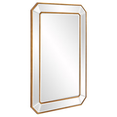 Recatngle Gold Leaf Mirror With Angled Corners Frame