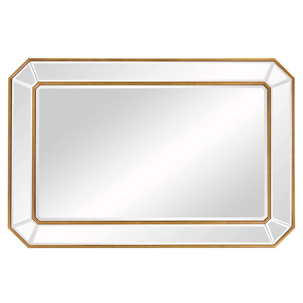 Recatngle Gold Leaf Mirror With Angled Corners Frame - Homeroots - Flyclothing LLC