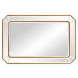 Recatngle Gold Leaf Mirror With Angled Corners Frame - Homeroots - Flyclothing LLC
