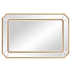 Recatngle Gold Leaf Mirror With Angled Corners Frame