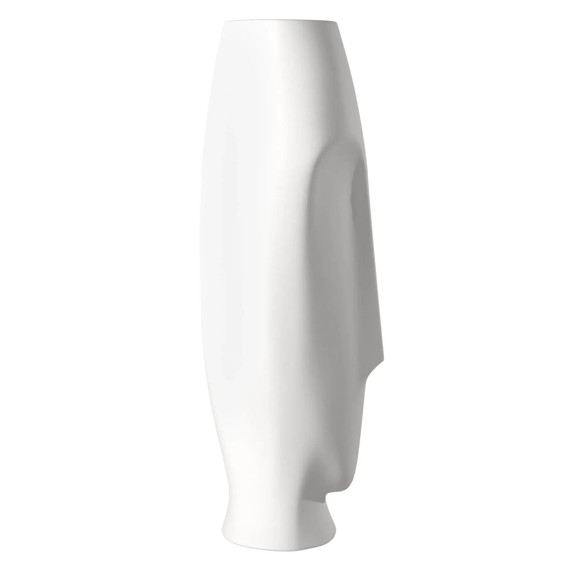 Set of Two Ceramic White Cylinder Table Vases - Homeroots - Flyclothing LLC