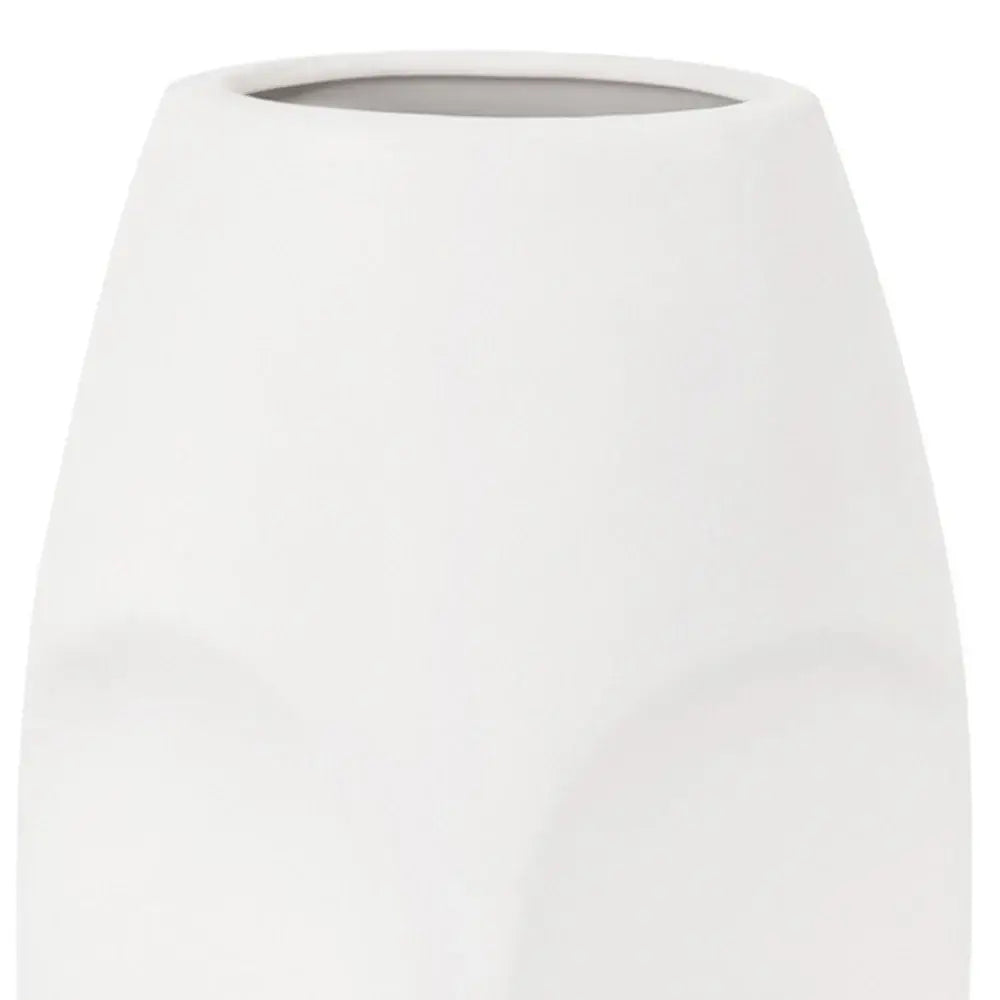 Set of Two Ceramic White Cylinder Table Vases - Homeroots - Flyclothing LLC