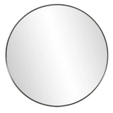 36" Black Round Framed Accent Mirror - Homeroots
