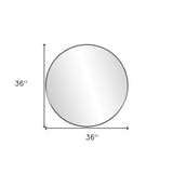 36" Black Round Framed Accent Mirror - Homeroots - Flyclothing LLC