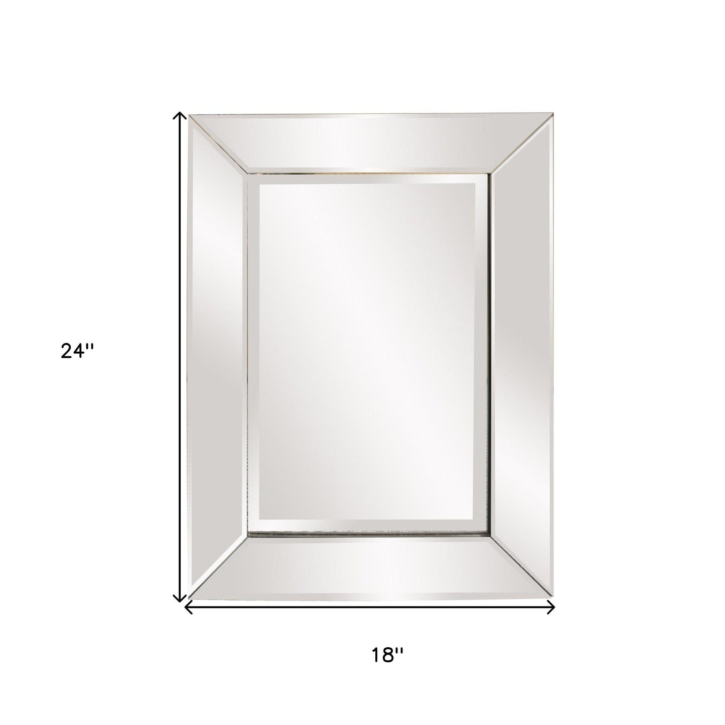 24" Clear Beveled Edge Frame Accent Mirror - Homeroots - Flyclothing LLC