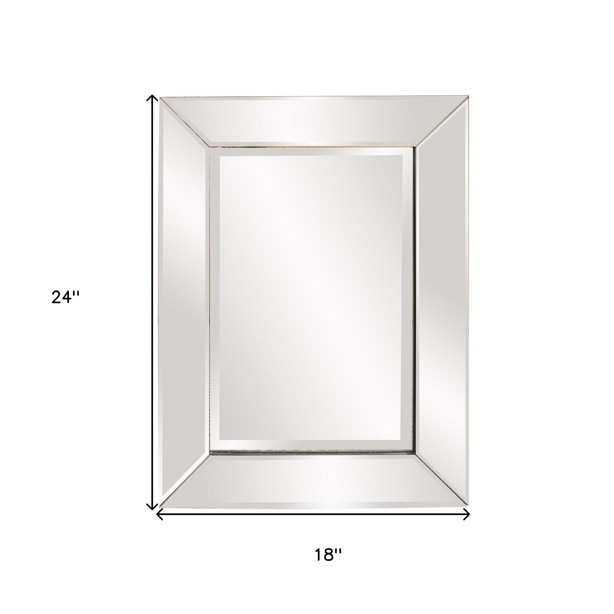 24" Clear Beveled Edge Frame Accent Mirror - Homeroots - Flyclothing LLC