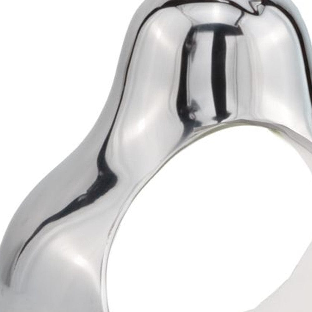 17" Silver and White Cast Aluminum Pear Shaped Accent Bowl - Homeroots