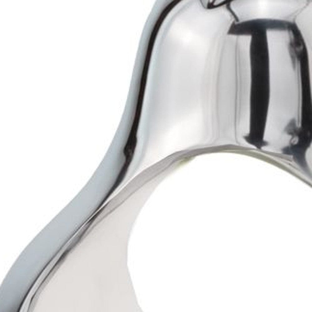 17" Silver and White Cast Aluminum Pear Shaped Accent Bowl - Homeroots