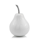 White Medium  Pear Shaped Aluminum Accent Home Decor - Homeroots