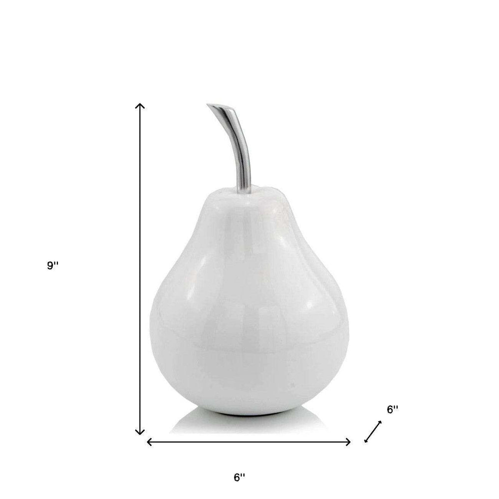 White Medium Pear Shaped Aluminum Accent Home Decor - Homeroots - Flyclothing LLC
