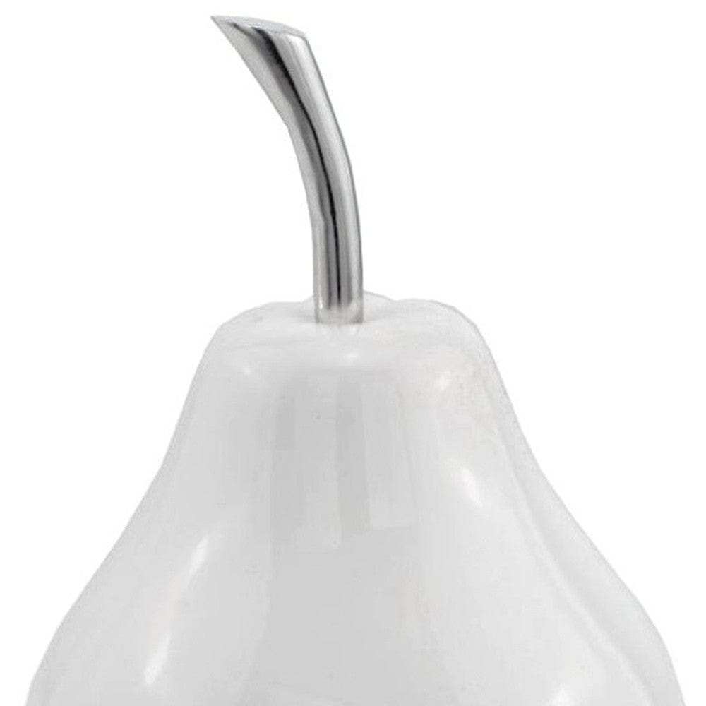 White Medium Pear Shaped Aluminum Accent Home Decor - Homeroots - Flyclothing LLC