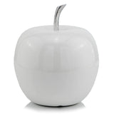 13" White Aluminum Decorative Apple Tabletop Sculpture - Homeroots - Flyclothing LLC