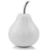 White Jumbo Pear Shaped Aluminum Accent Home Decor - Homeroots