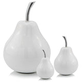 White Jumbo Pear Shaped Aluminum Accent Home Decor - Homeroots