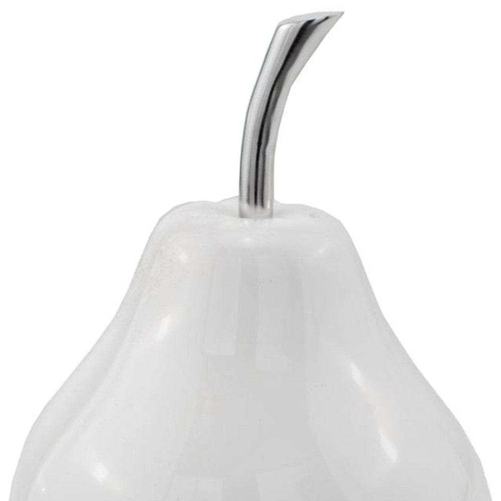 White Jumbo Pear Shaped Aluminum Accent Home Decor - Homeroots - Flyclothing LLC