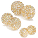 Set Of 2 4" Polished Spheres In Brilliant Shiny Luster Finished And Golden Frame - Homeroots - Flyclothing LLC