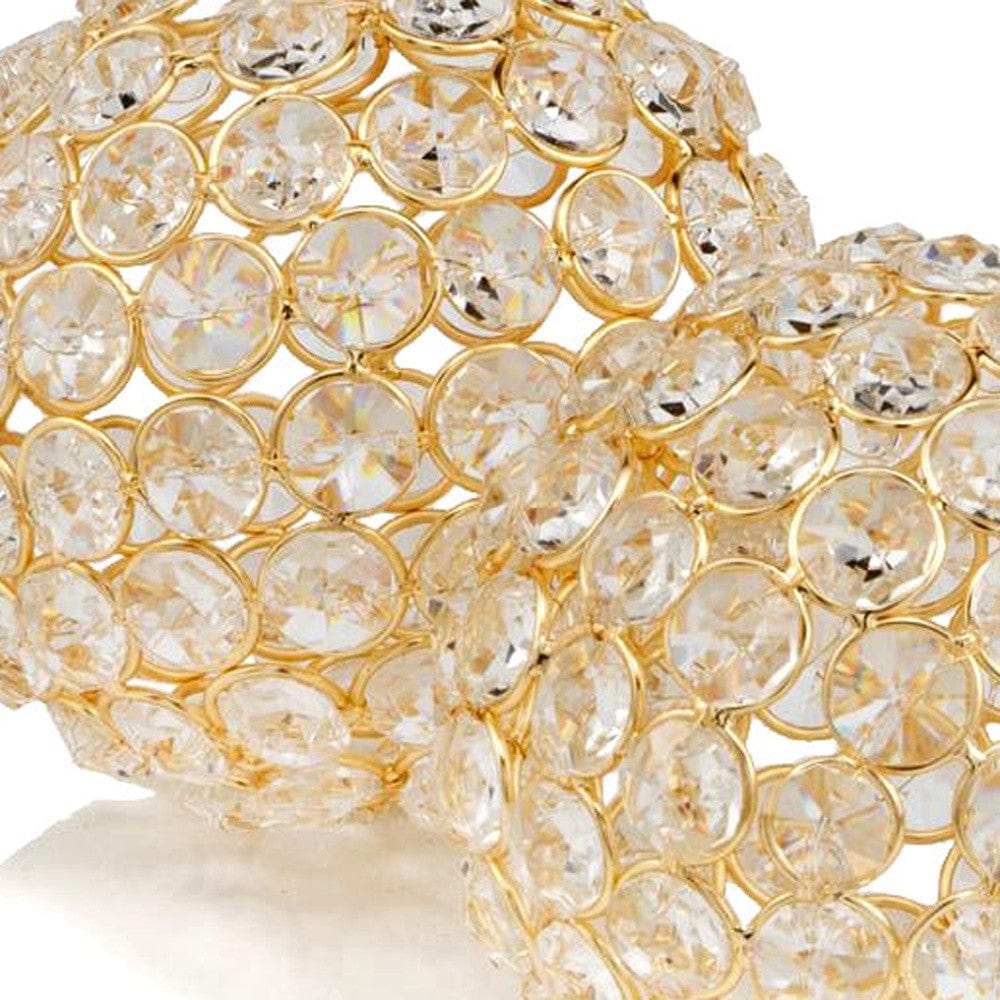 Set Of 2  4" Polished Spheres In Brilliant Shiny Luster Finished And Golden Frame - Homeroots