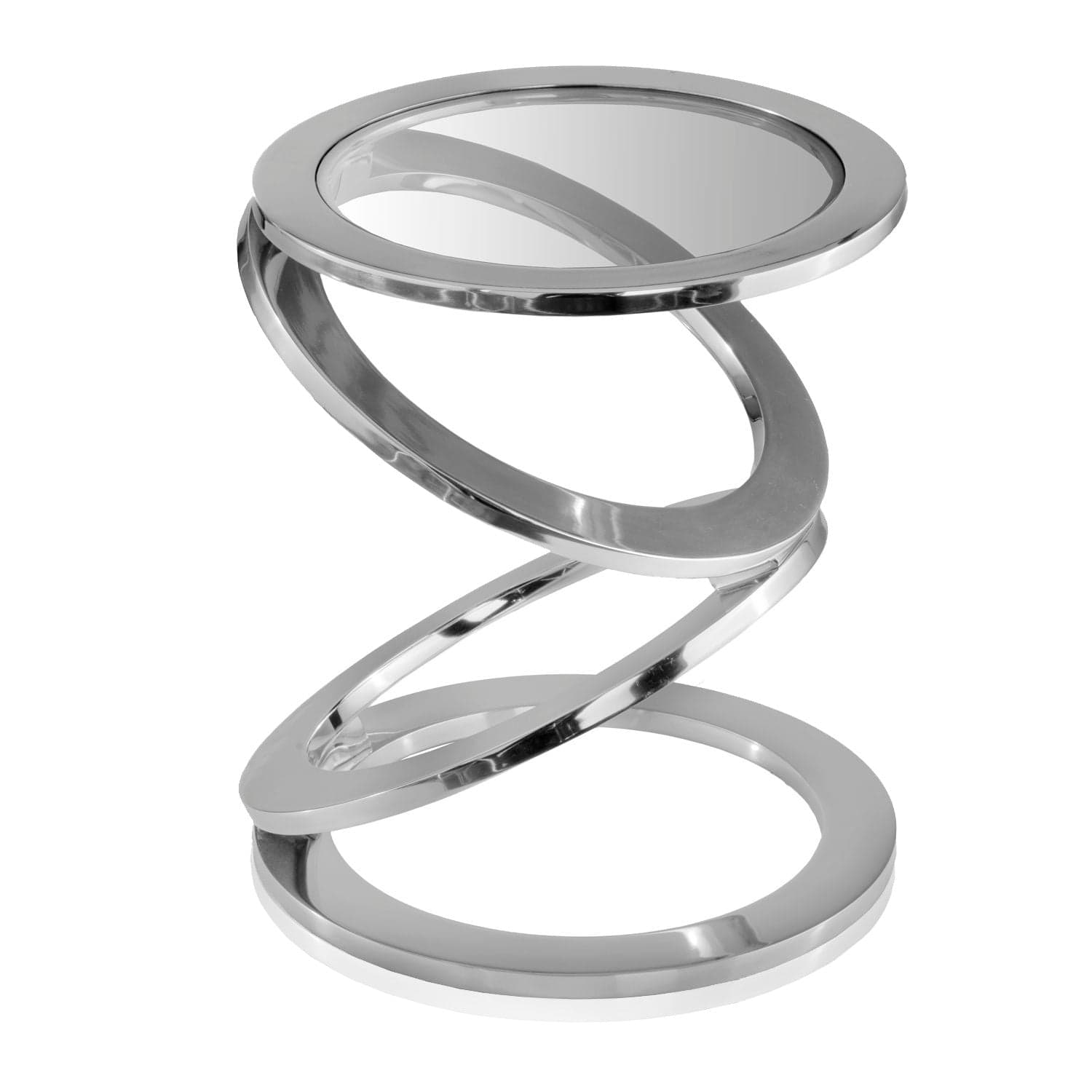17" Silver Glass Round End Table - Homeroots - Flyclothing LLC