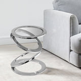 17" Silver Glass Round End Table - Homeroots - Flyclothing LLC