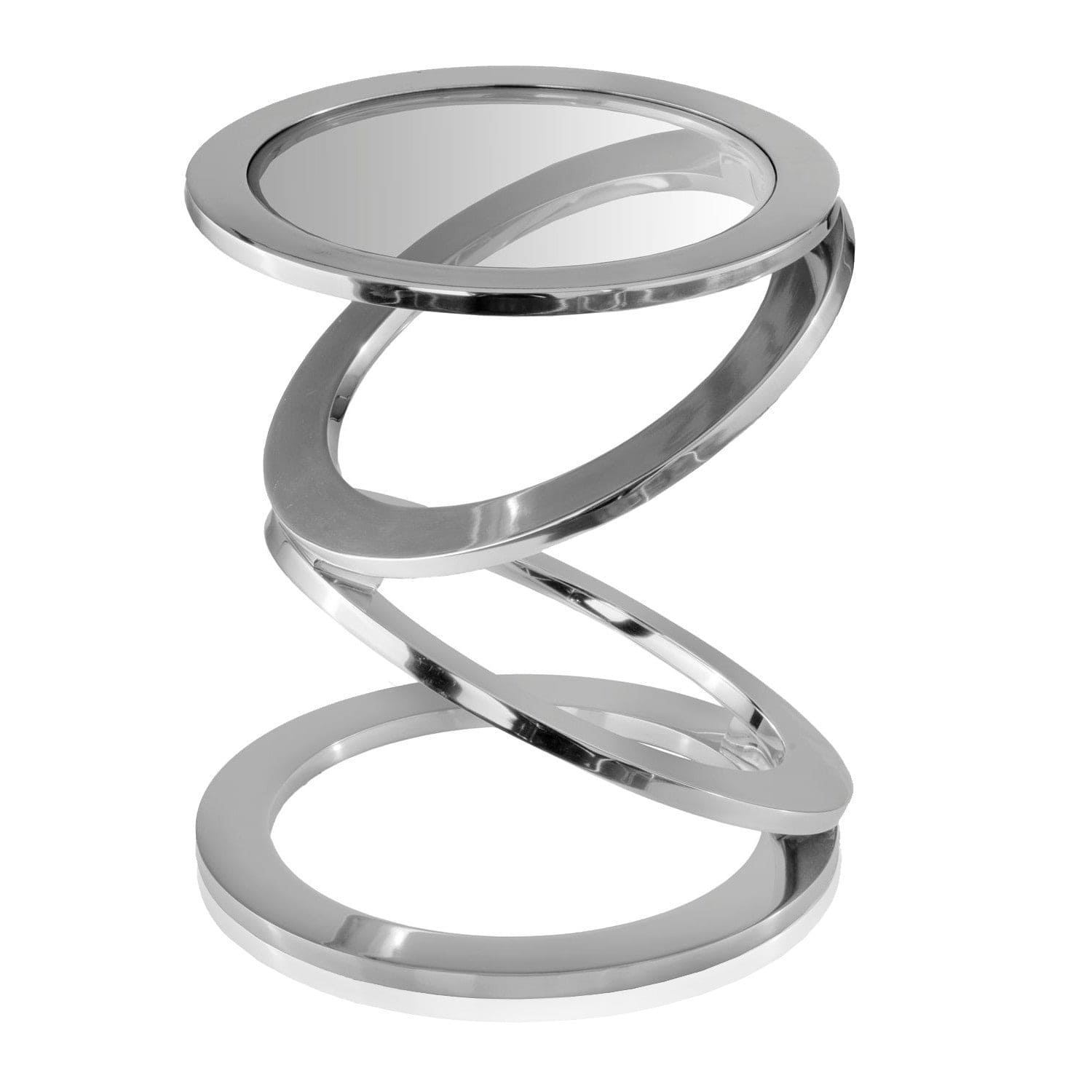 17" Silver Glass Round End Table - Homeroots - Flyclothing LLC