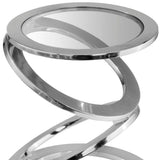 17" Silver Glass Round End Table - Homeroots - Flyclothing LLC