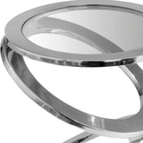 17" Silver Glass Round End Table - Homeroots - Flyclothing LLC