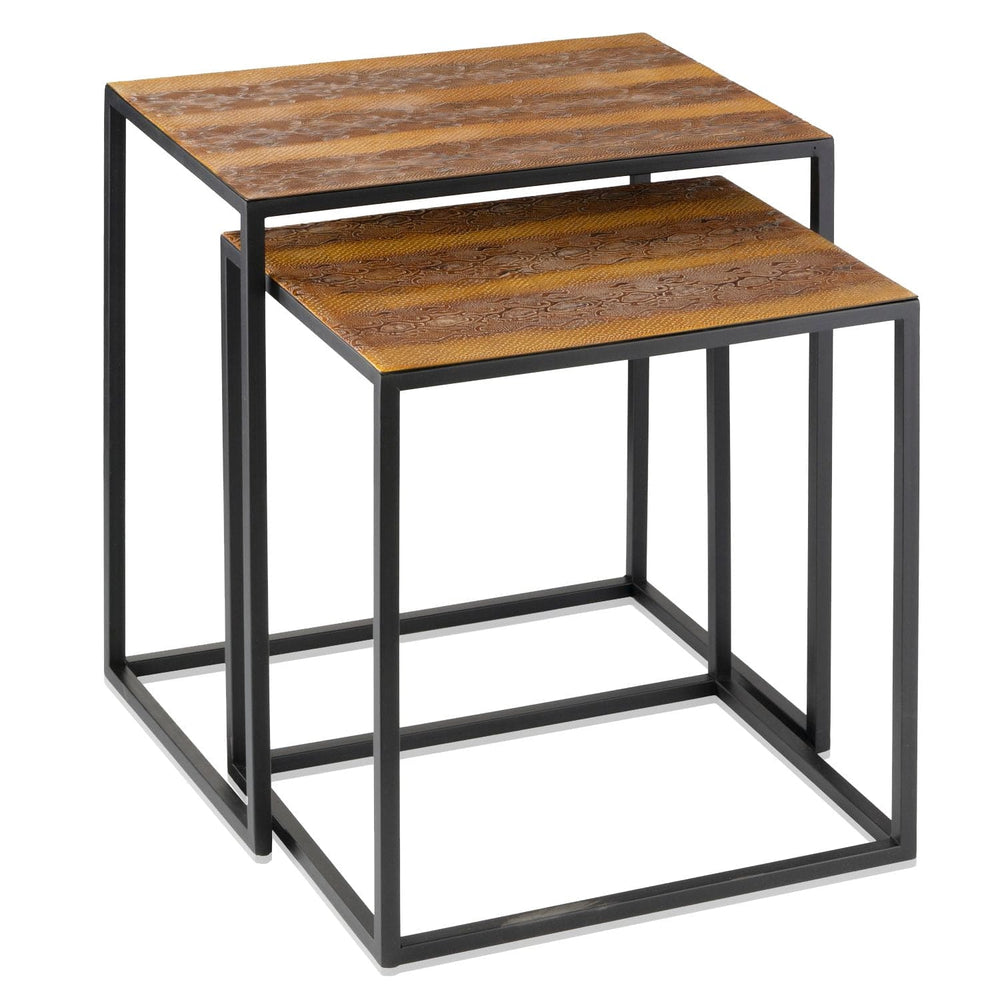 22" Black And Brown Resin End Table - Homeroots
