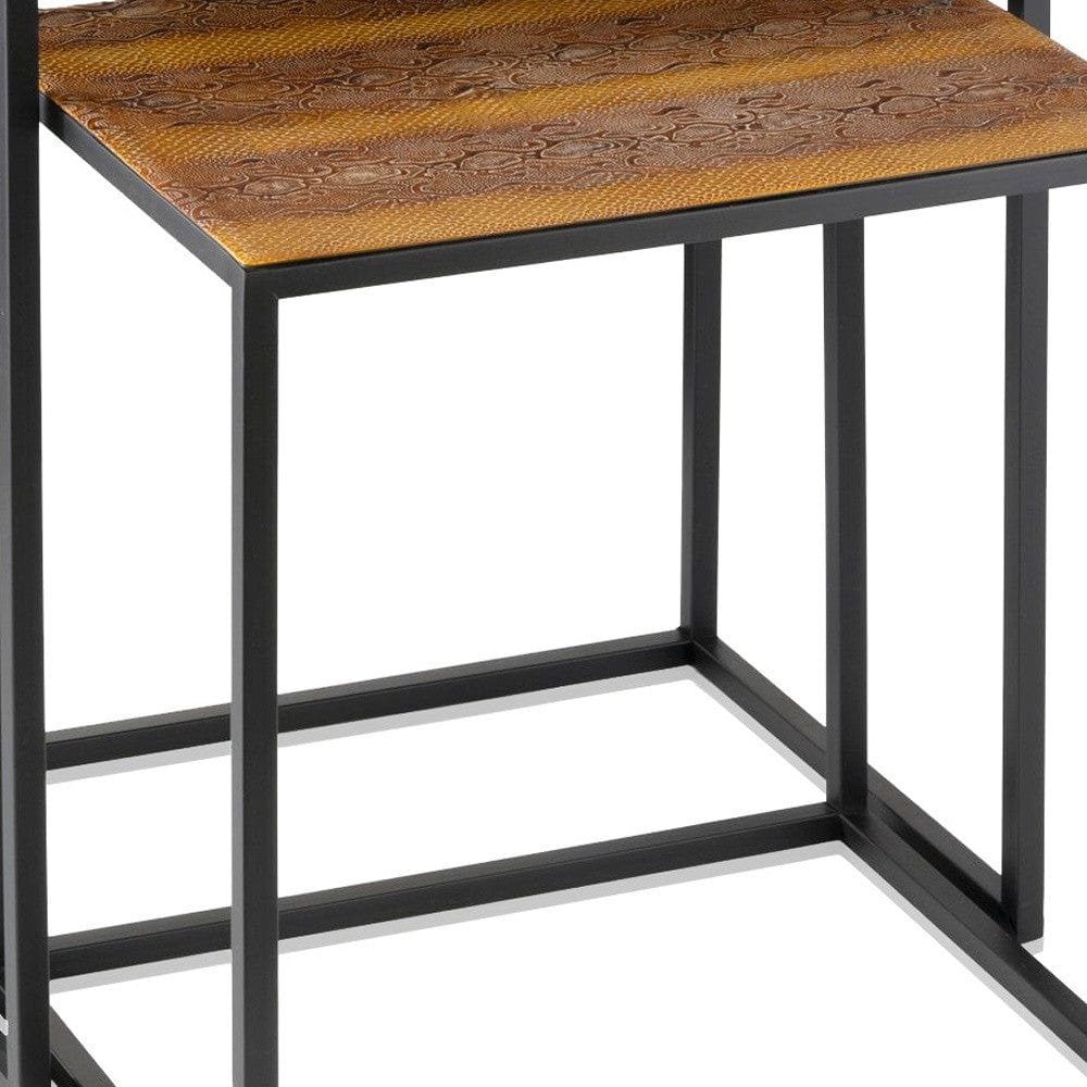 22" Black And Brown Resin End Table - Homeroots - Flyclothing LLC