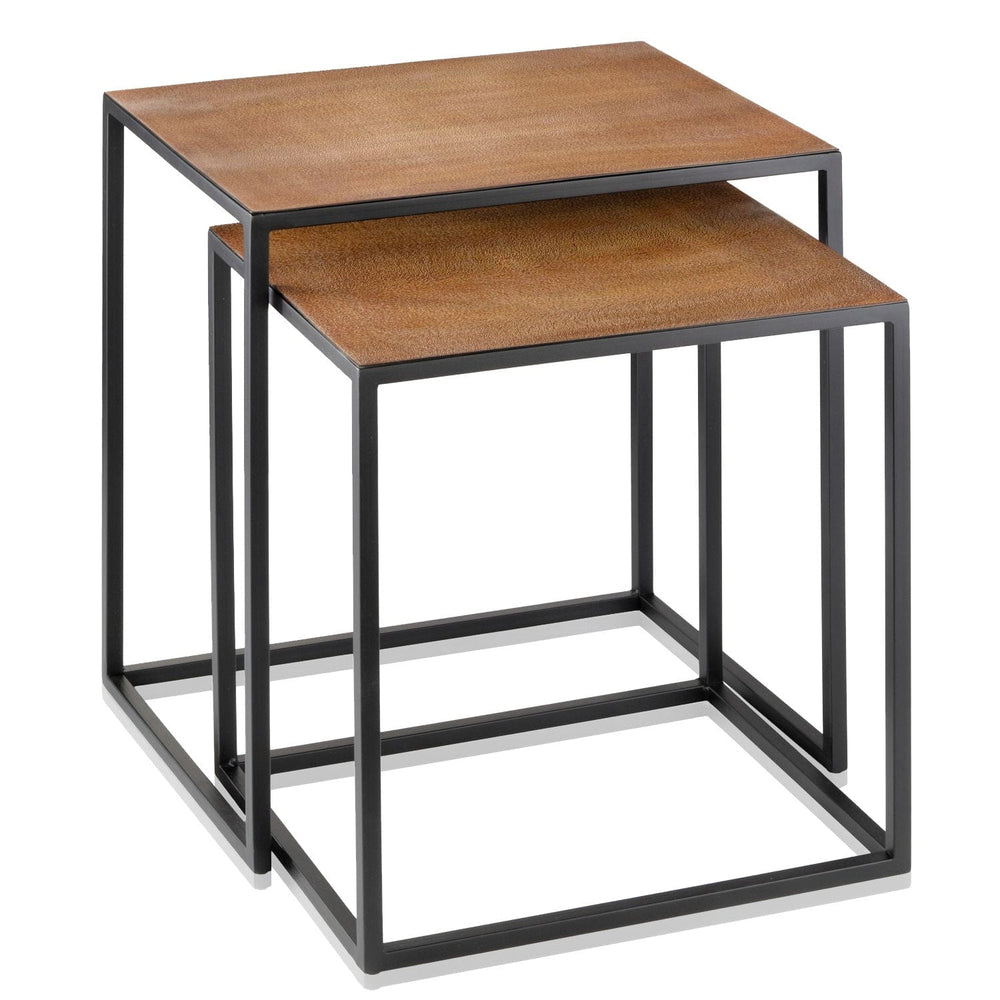 22" Black And Brown Resin End Table - Homeroots