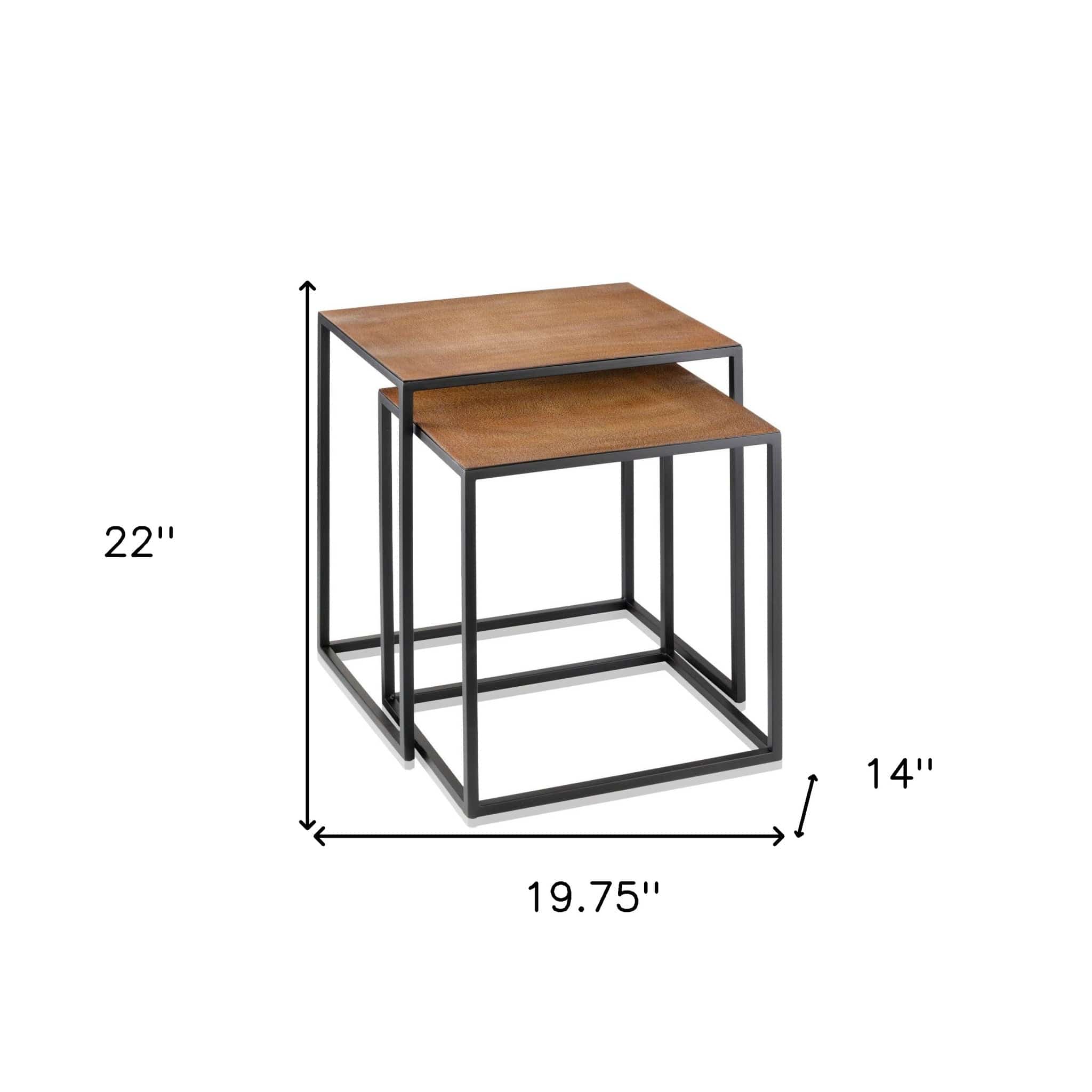 22" Black And Brown Resin End Table - Homeroots - Flyclothing LLC