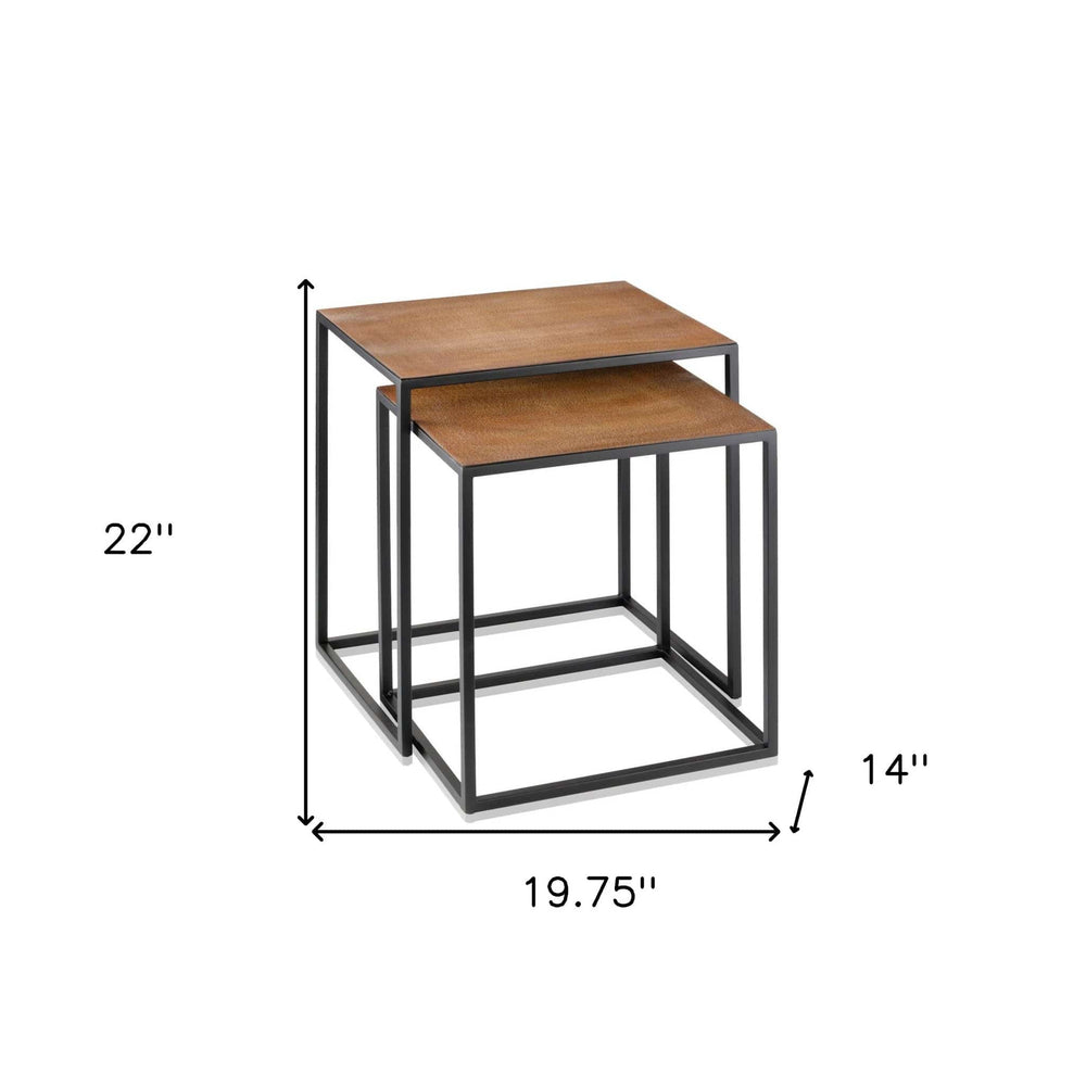 22" Black And Brown Resin End Table - Homeroots