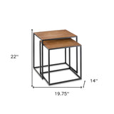 22" Black And Brown Resin End Table - Homeroots