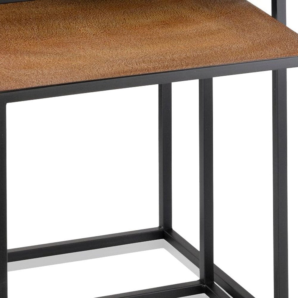 22" Black And Brown Resin End Table - Homeroots