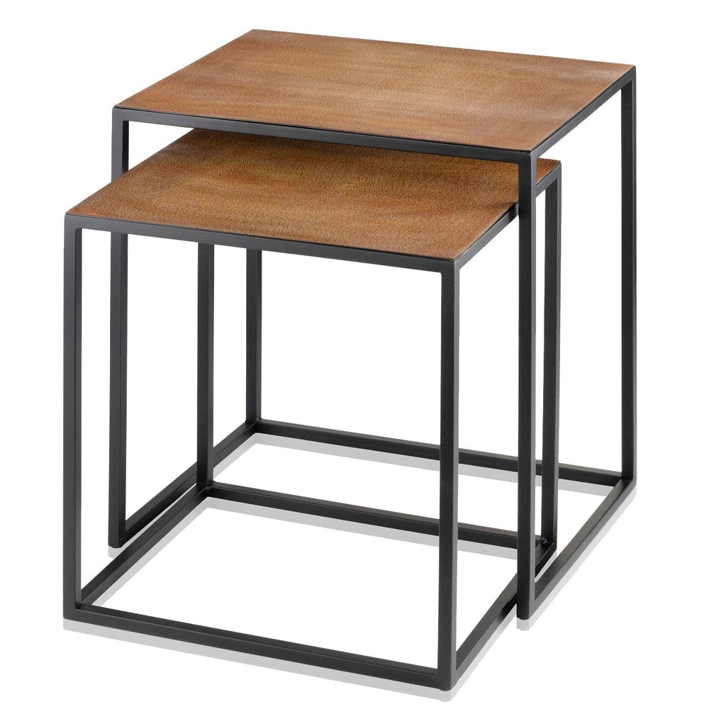 22" Black And Brown Resin End Table - Homeroots