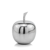 6" Silver Buffed Aluminum Decorative Apple Tabletop Sculpture - Homeroots